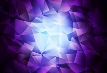 Dark Pink, Blue vector polygon abstract background.