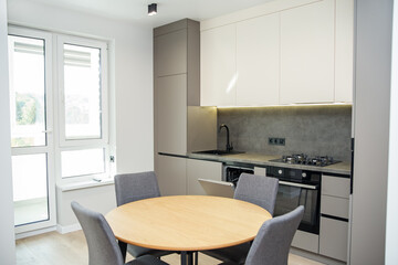modern kitchen interior of a beautiful apartment