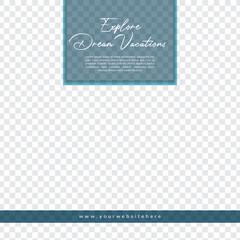 Fototapeta premium Travel and tourism tour instagram post banner or social media post template