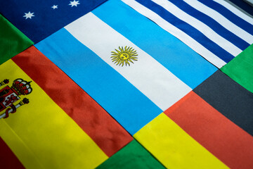 Argentina flag of the participating countries in the international championship tournament.