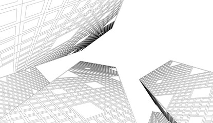 Architectural drawing vector 3d illustration