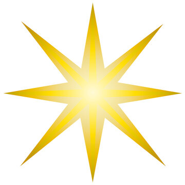 Ein strahlender goldener Stern, der als Gestaltungselement in eigene Designs eingebunden werden kann