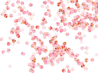 Rosy gold spangles confetti scatter vector illustration. Birthday anniversary greeting card background. Elegant sparkling bead particles party decoration. Birthday celebration confetti.