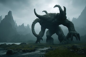 Fototapeta premium fantasy giant monster in concept Norse Mythology