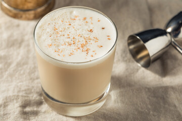 Homemade Boozy Brandy Milk Punch Cocktail