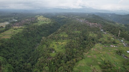 Bali, Indonesia - November 13, 2022: The Bali Terrace Rice Fields