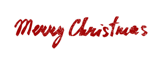 Merry Christmas, vintage handwritten calligraphy isolated on white background.