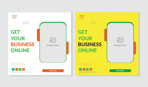 Digital business marketing banner for a social media post template