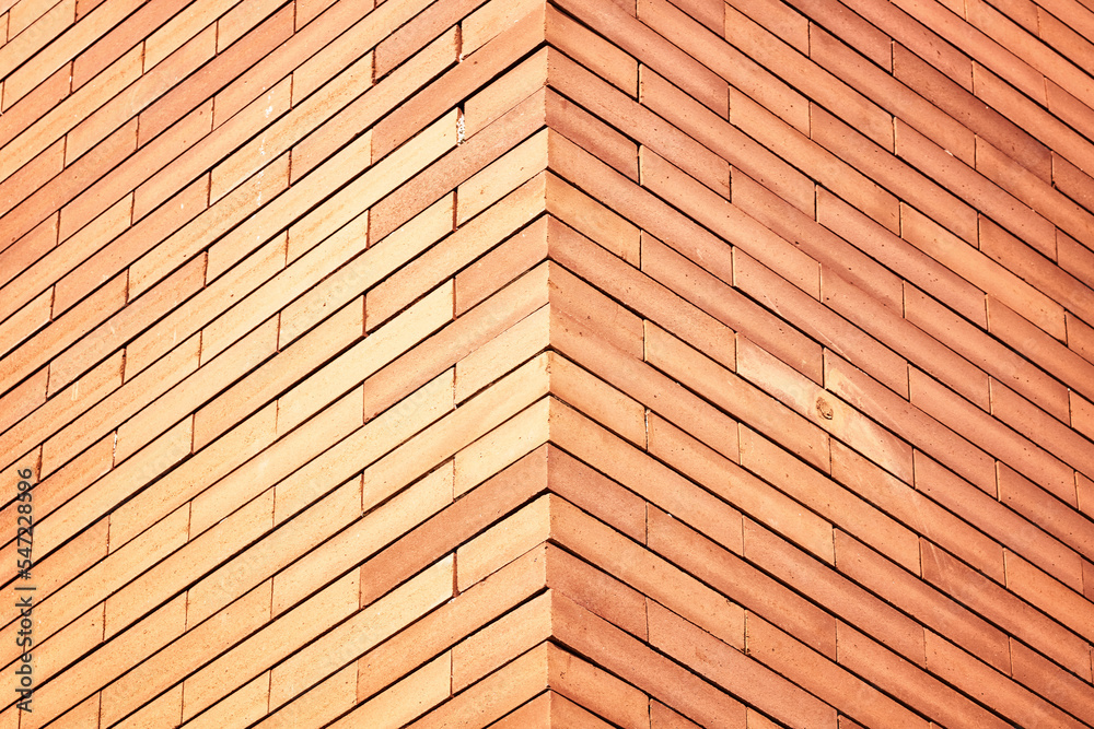 Aufkleber abstract contemporary architecture. close up of a red bricks facade.