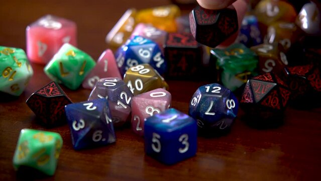Choosing between different kinds of dice.