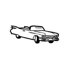 Obraz premium black and white drawings sketches of cars with transparent backgrounds