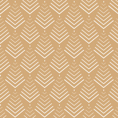 Art deco vector seamless pattern in clean flat style. Pastel beige colors - 547228952
