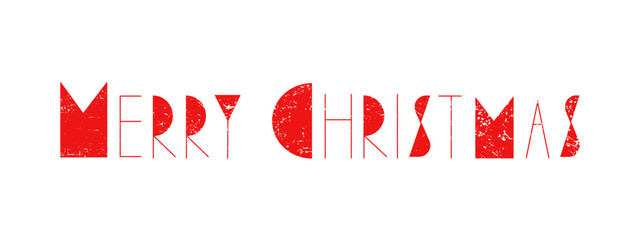 Merry Christmas, abstract vintage lettering on a white background. Original geometric style.