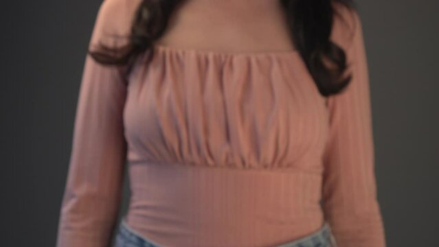 Woman reject  the Czech republic Koruna banknotes in various czk nominal. Currency rate and exchange concept. Selective focus