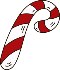 Hand drawn doodle Christmas  lollypop candy stick