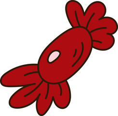 Doodle candy in a wrapper. Simple red element