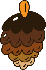 Doodle style pine cone. Simple element
