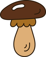 Doodle style mushroom simple element.