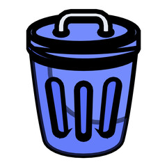 A handy 2d icon of dustbin 