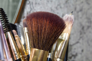 Makeup brushes with bokeh effect