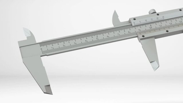 Vernier caliper and scale. Measuring tool and equipment