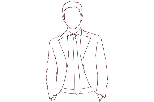 recommend clip art: confident businessman standing hand drawn style vector illustration