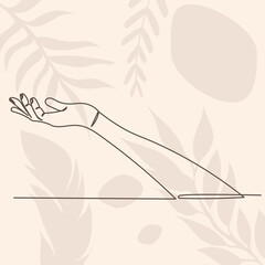 hand drawing continuous line,on abstract background vector