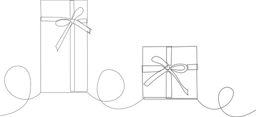 gifts continuous line drawing, vector, sketch