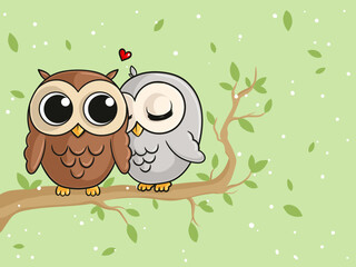 Verliebte Comic Eule