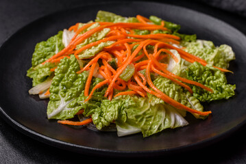 Chinese cabbage with carrots and apples, delicious salad