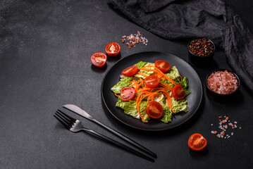 Chinese cabbage with carrots and apples, delicious salad