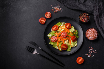 Chinese cabbage with carrots and apples, delicious salad