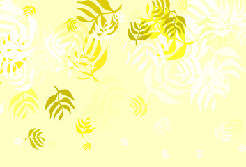 Light Green, Yellow vector elegant background with leaves.