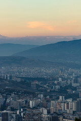 top view of tbilisi at dusk
