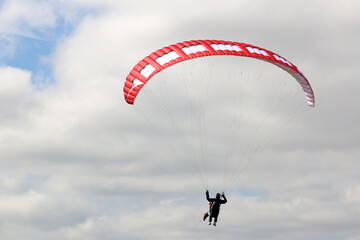 Paraglider being towed by a winch	