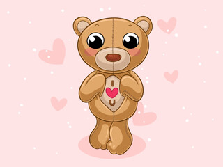 Obraz na płótnie Canvas I Love You Teddybär