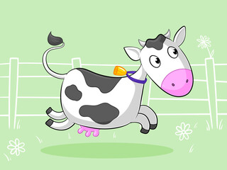 Springende Comic Kuh