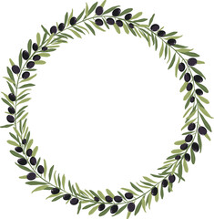 Black Olive Wreath Vector