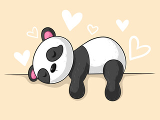 Liegender Comic Panda