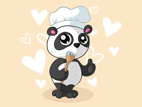Kochender Comic Panda