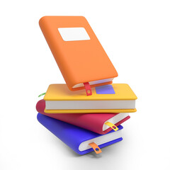 Fototapeta premium 3d Books stack icon isolated 3d render illustration