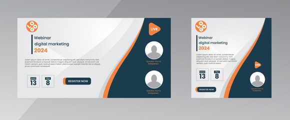 modern design template of a webinar event - Business Conference live webinar banner invitation and social media post template. Business webinar invitation design