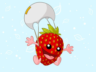 Lustige Comic Erdbeere