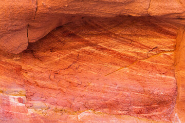 Red stones and the texture of the walls in Colored canyon, Sinai desert, Sinai peninsula, Egypt