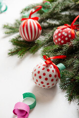 Holiday Christmas background green branches