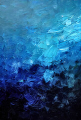 Fototapeta na wymiar blue water texture oil painting