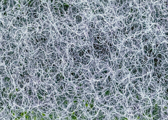 Dishwashing sponge abrasive side