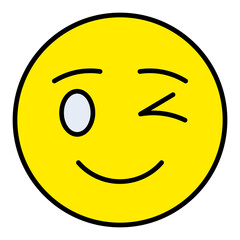 Wink Filled Line Icon