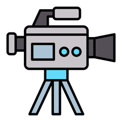 Video Camera Filled Line Icon