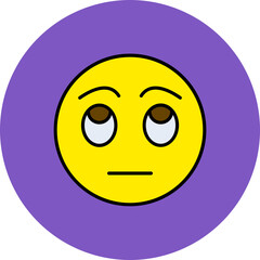 Rolling Eyes Multicolor Circle Filled Line Icon